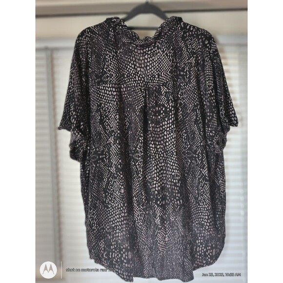 Rock & Republic Collared Short Sleeve Shirt Hi-Low Animal Print Size  XXL #p80-8 - Picture 6 of 10